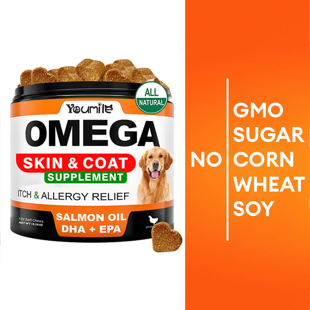 Omega-3 Fish Oil Supplement for Dogs - Supports Coat & Skin Health