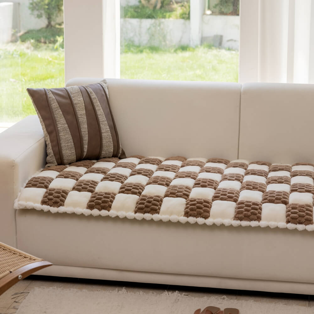 Peluche hecho a mano <tc>Color</tc> Tapete para perros Block, protector de sofá suave y antideslizante