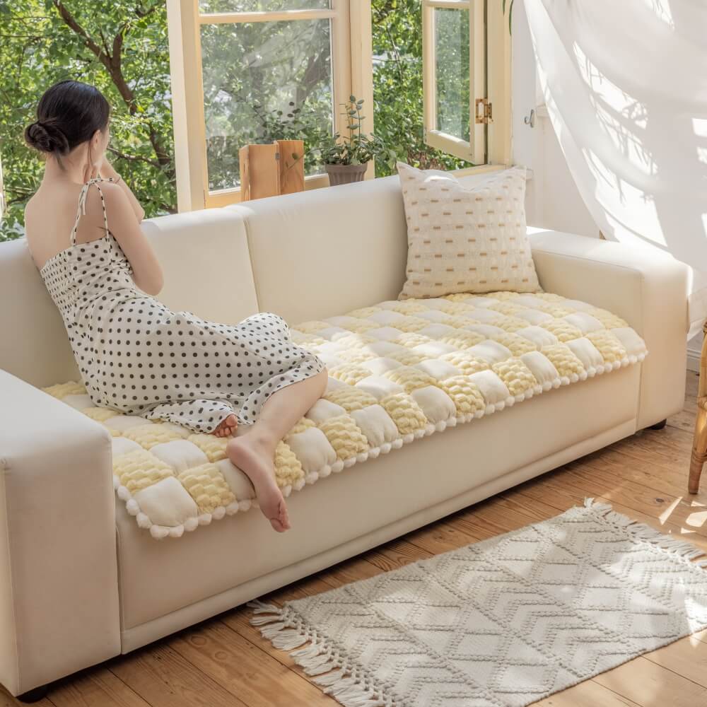 Peluche hecho a mano <tc>Color</tc> Tapete para perros Block, protector de sofá suave y antideslizante