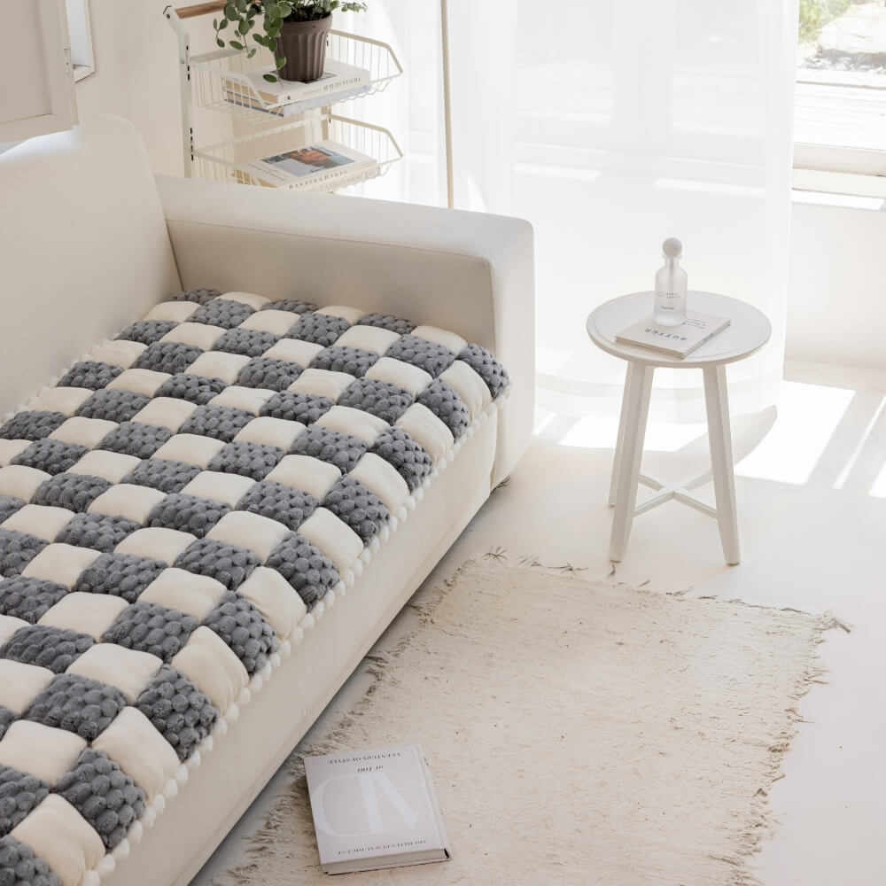 Peluche hecho a mano <tc>Color</tc> Tapete para perros Block, protector de sofá suave y antideslizante