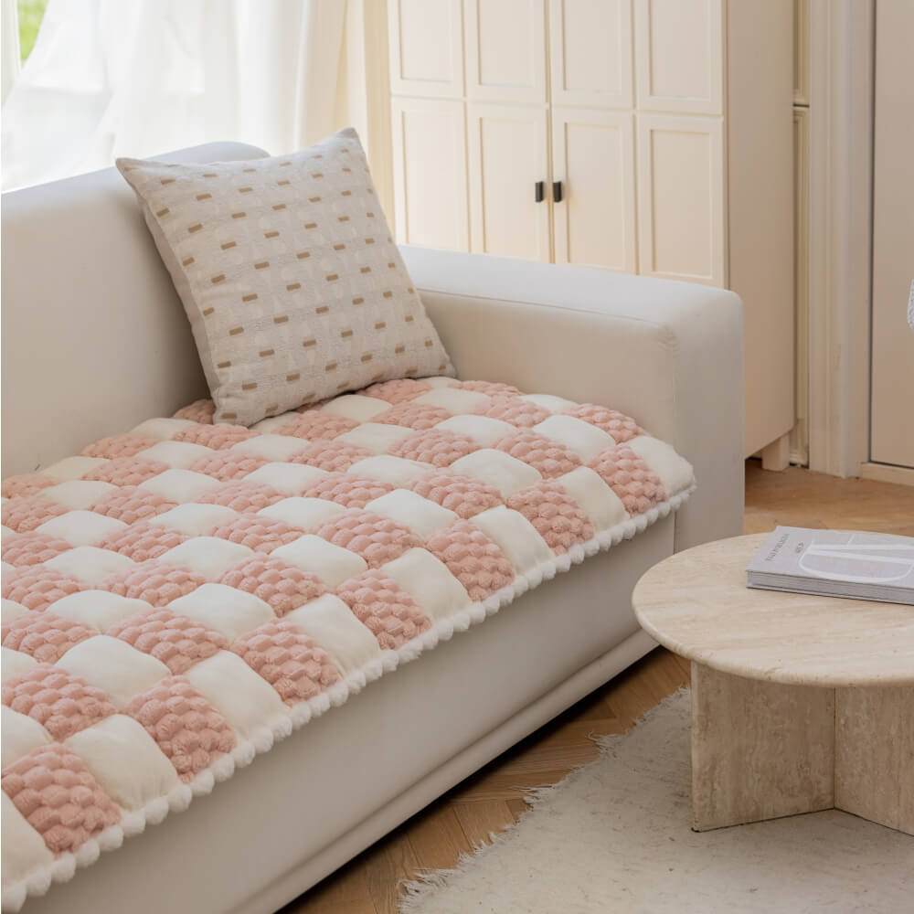 Peluche hecho a mano <tc>Color</tc> Tapete para perros Block, protector de sofá suave y antideslizante