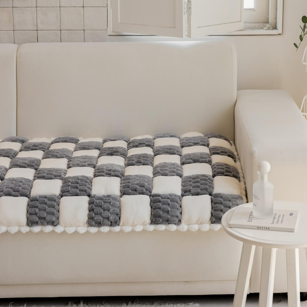 Peluche hecho a mano <tc>Color</tc> Tapete para perros Block, protector de sofá suave y antideslizante