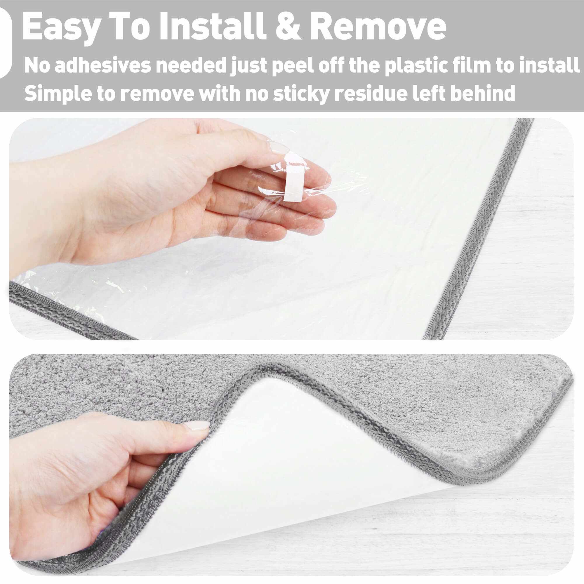 Sólido <tc>Color</tc> Protectores de escalera de felpa con cinta antideslizante y alfombras gratis