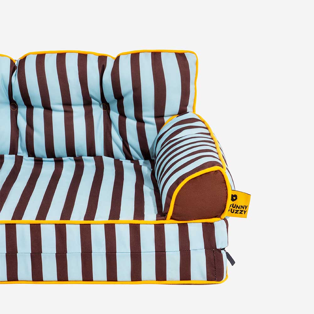 Stripe Waterproof Foldable Large Dog Sofa Bed - Sunny Siesta