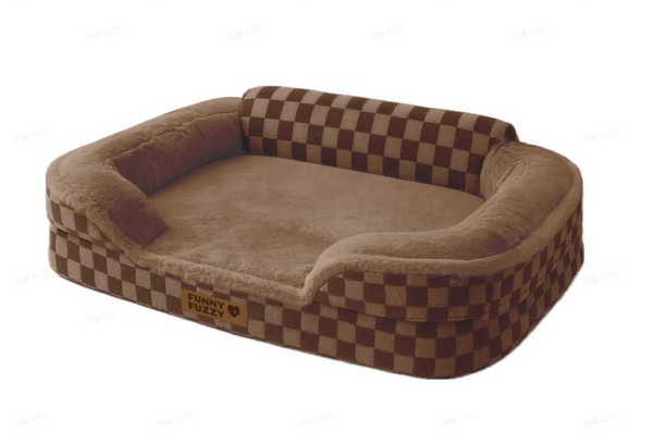 Checkered Fluffy Warm Washable Orthopedic Dog Bolster Bed – CloudNooki