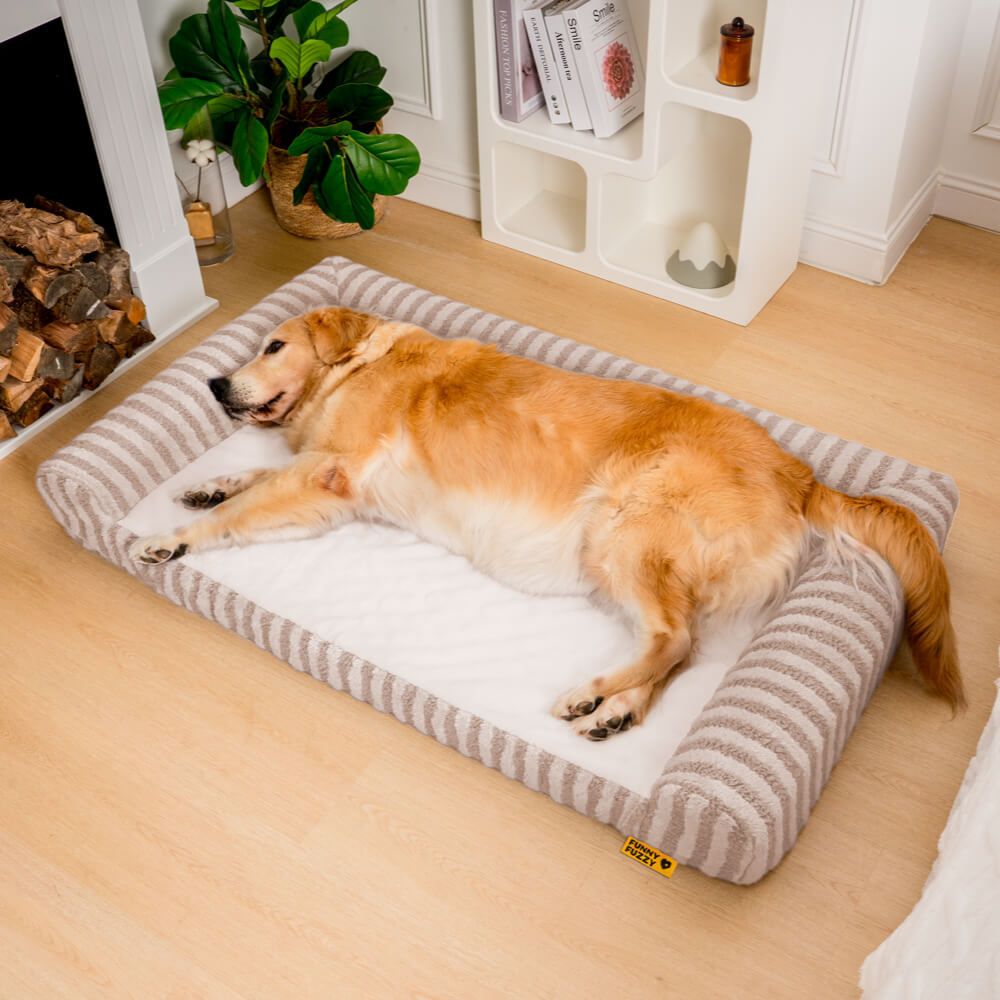 Deluxe Fluffy Full Support Ansieving Larm Bed para perros