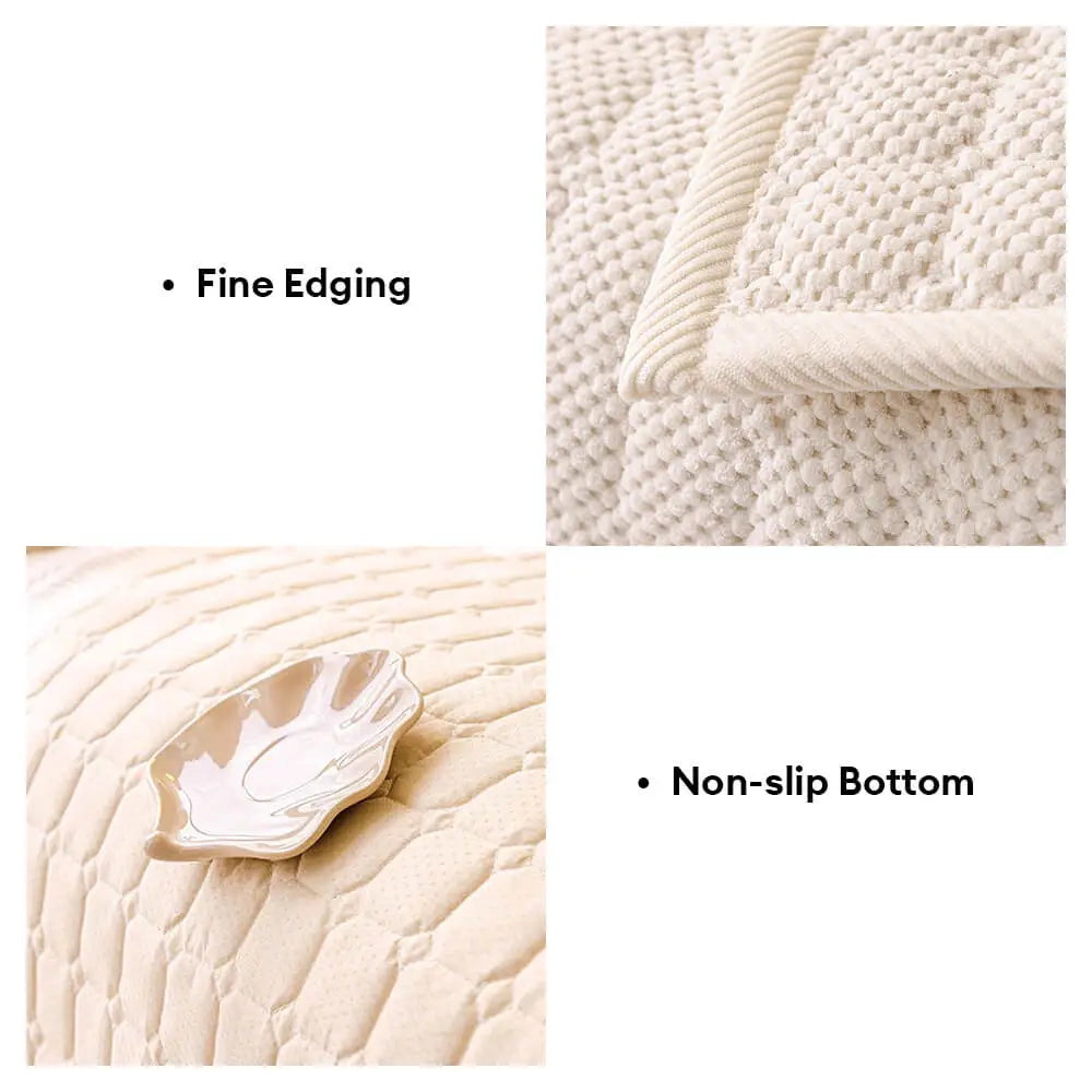Cozy Quilted Grid Corduroy Thickened Anti-Slip Couch Cover