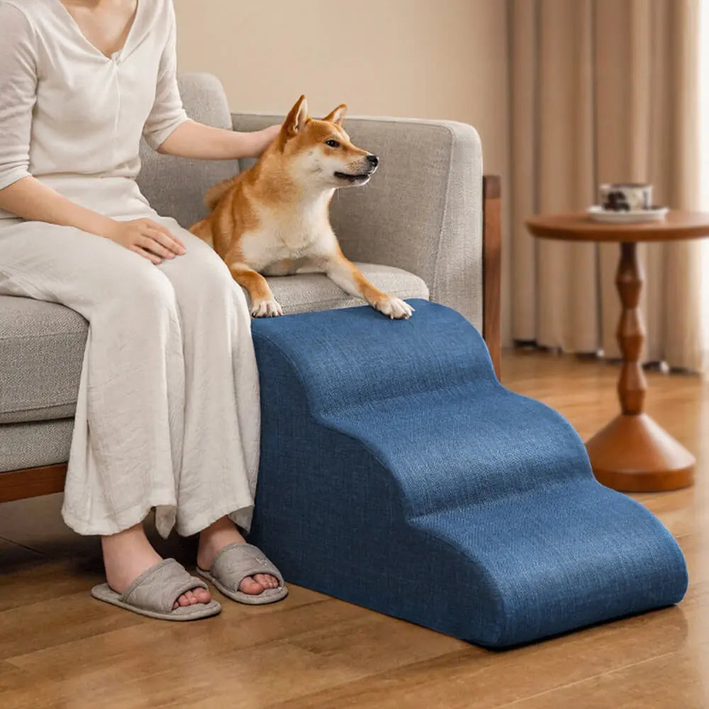 Faux Linen Anti-Scratch Joint Protection Dog Stairs