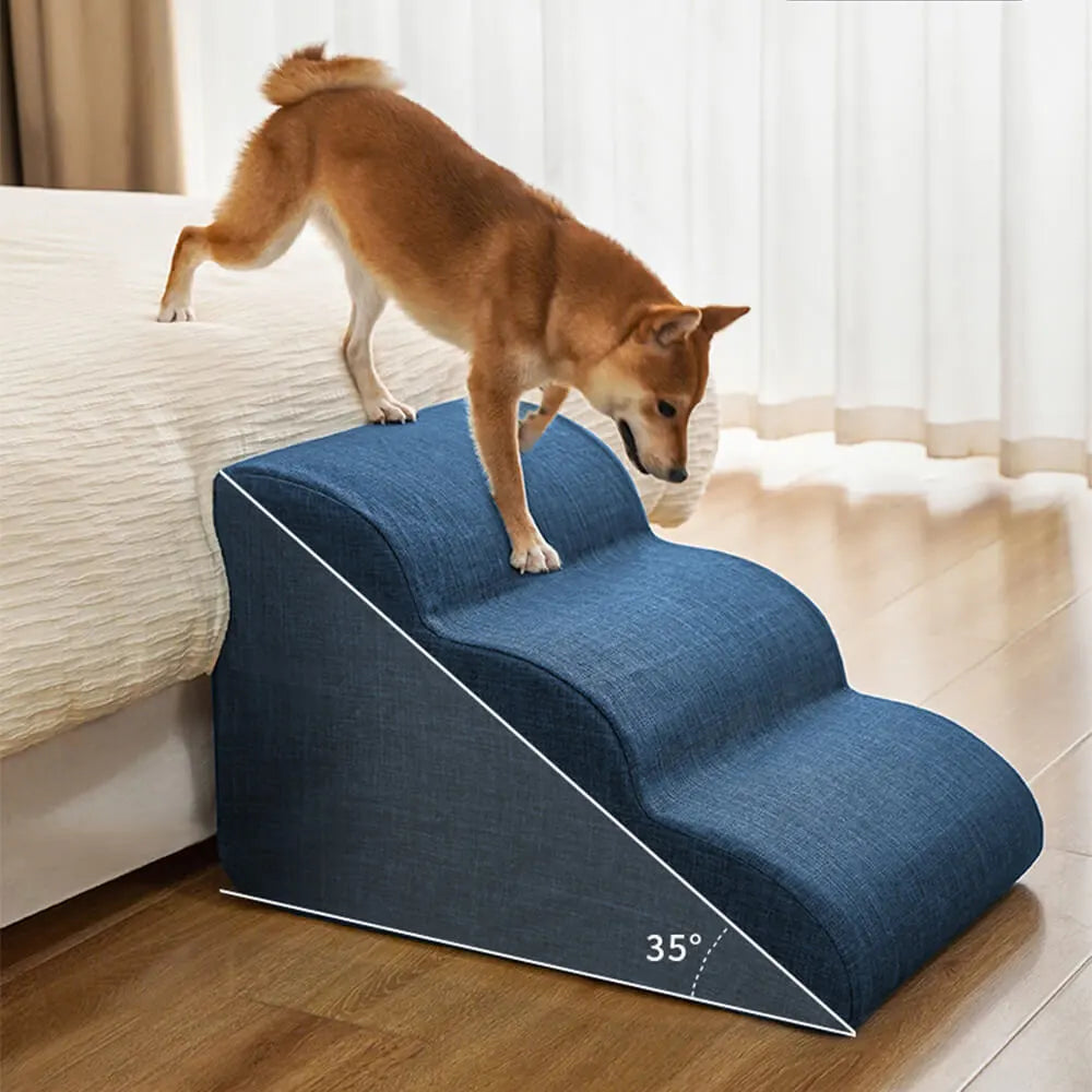 Faux Linen Anti-Scratch Joint Protection Dog Stairs