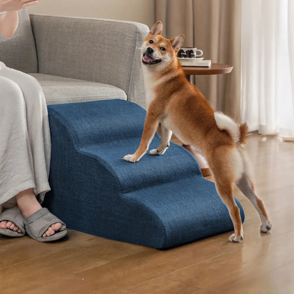 Faux Linen Anti-Scratch Joint Protection Dog Stairs
