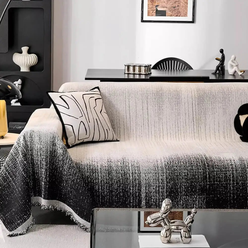Modern Gradient Chenille Scratch-Resistant Throw Couch Cover