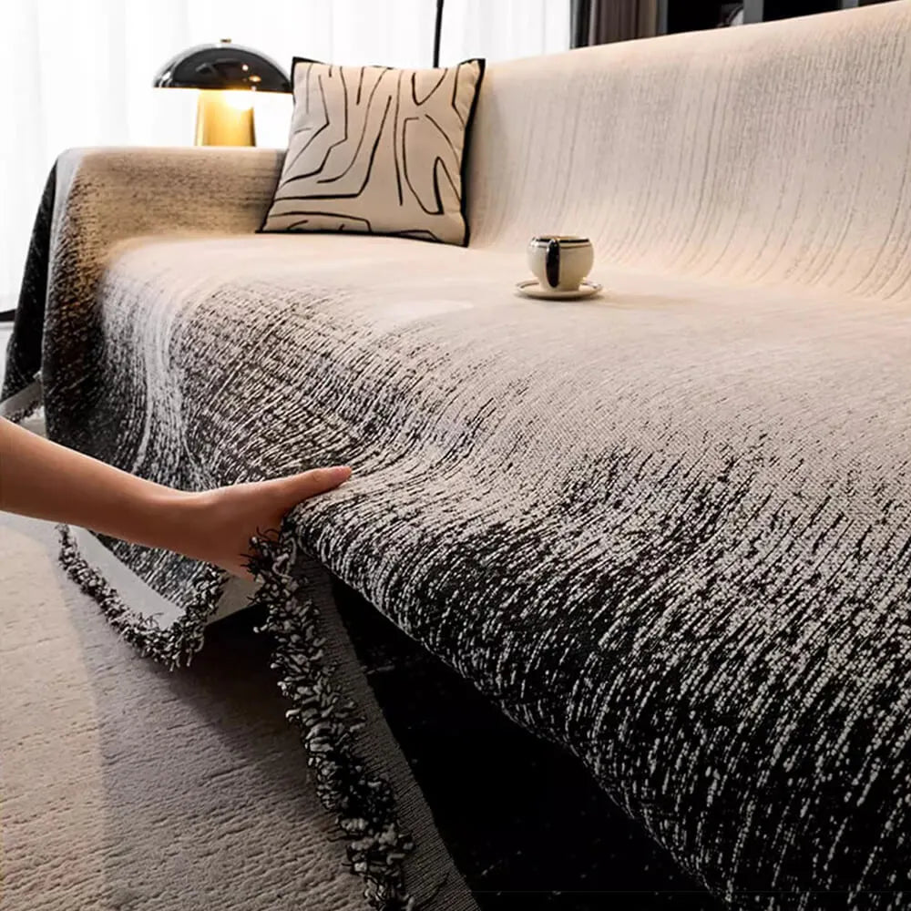Modern Gradient Chenille Scratch-Resistant Throw Couch Cover