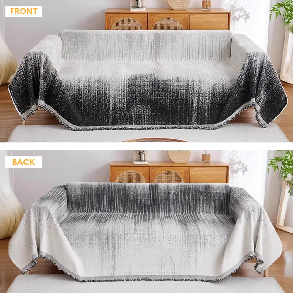 Modern Gradient Chenille Scratch-Resistant Throw Couch Cover
