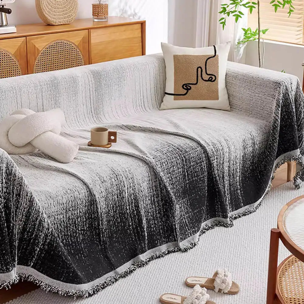 Modern Gradient Chenille Scratch-Resistant Throw Couch Cover