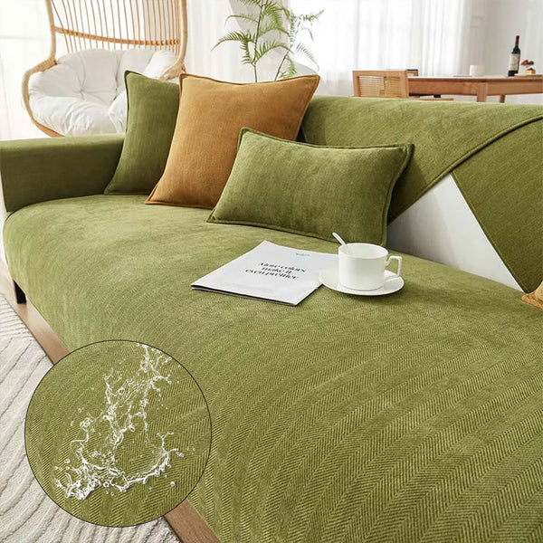 Wasserdichter und Antifouling-Couchbezug aus Chenille-Gewebe mit Fischgrätenmuster