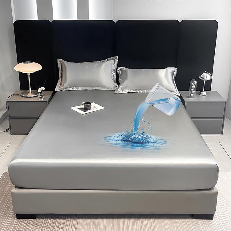 Pet-Friendly & Fur-Resistant Waterproof Satin Fitted Sheet Mattress Protector