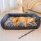 Large Washable Fluffy Cozy Bolster Dog Sofa Bed-Denim Cowboy