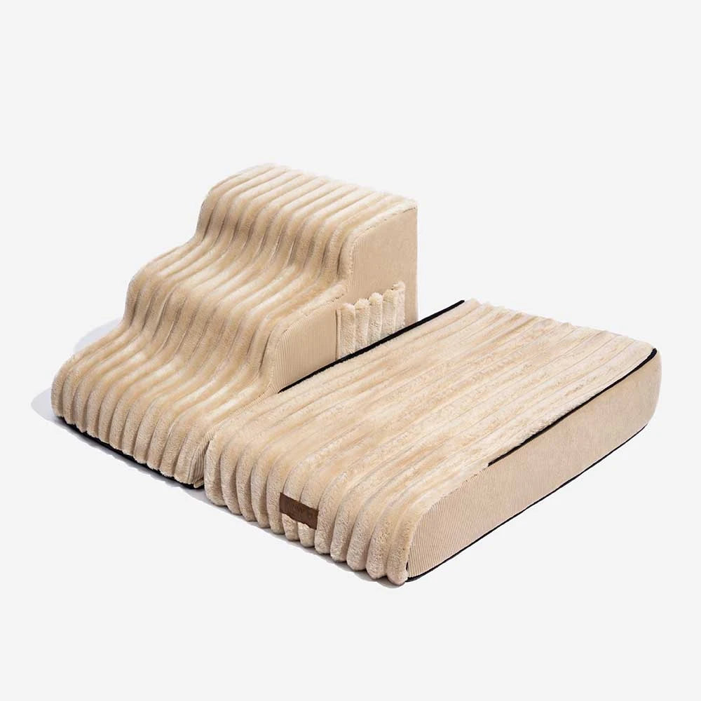 2 in 1 Fluffy Plush Sponge Detachable Pet Stair＆Bed - CreamyRamp
