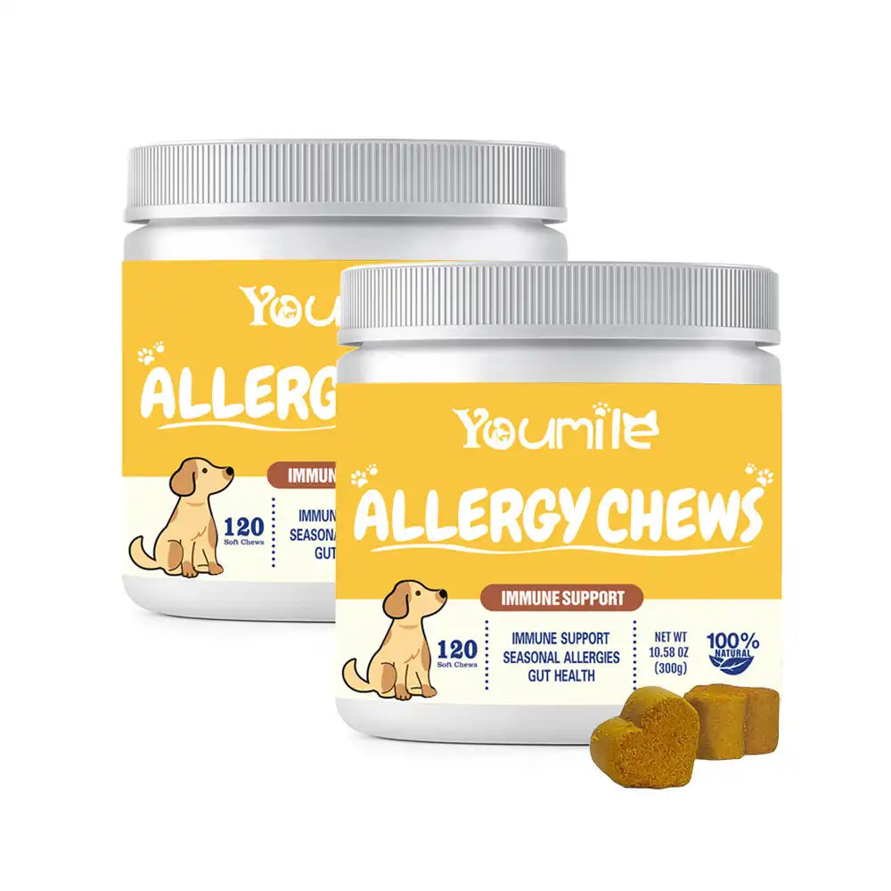 Dog Allergy Relief Chews for Itchy Skin, Seasonal Allergies & Immune Support - 120 Count