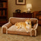 Luxe Faux Leather＆Plush Removable Sponge Orthopedic Dog Bed - WarmRest