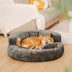 Luxe Diamond Velvet Removable Orthopedic Donut Dog Bed With Pillow - DreamNest