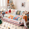 Cubierta de sofá decorativa de punto de punto de Jacquard suave con temas de Navidad