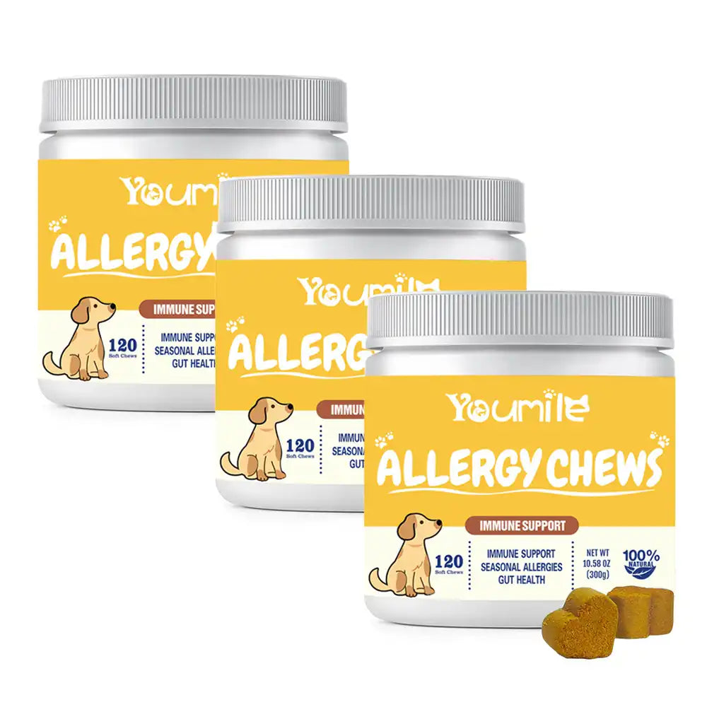 Dog Allergy Relief Chews for Itchy Skin, Seasonal Allergies & Immune Support - 120 Count