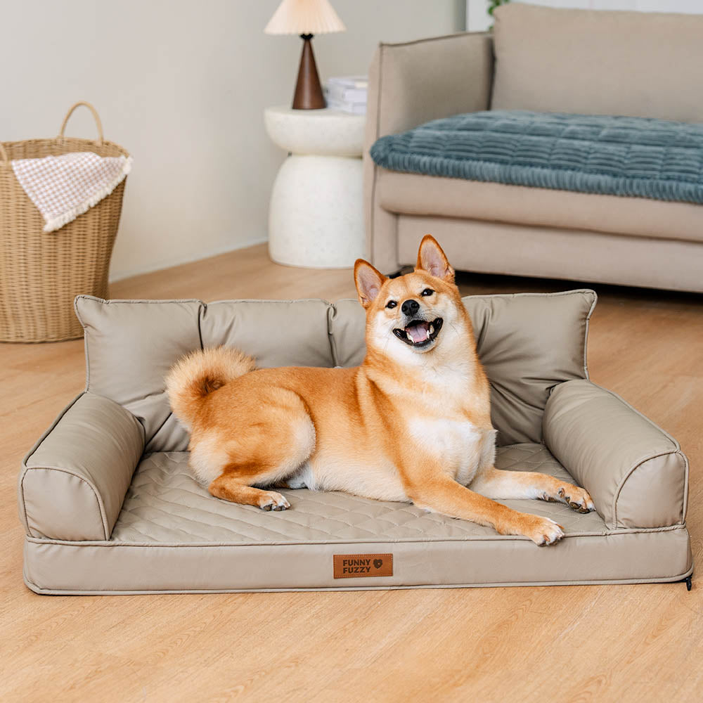 Luxe Faux Leather Foldable Orthopedic Large Dog Bed - CoreLounge