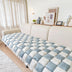 Cream-colored Large Plaid Square Fuzzy Pet Dog Mat Bed Couch Cover