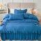Elegant Bow-Decorated Milk Velvet Comfort Bed Sheet Set with Bed Skirt