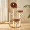 All-Season Natural Rattan Woven Cat Bed Solid Wood Large Cat Tree