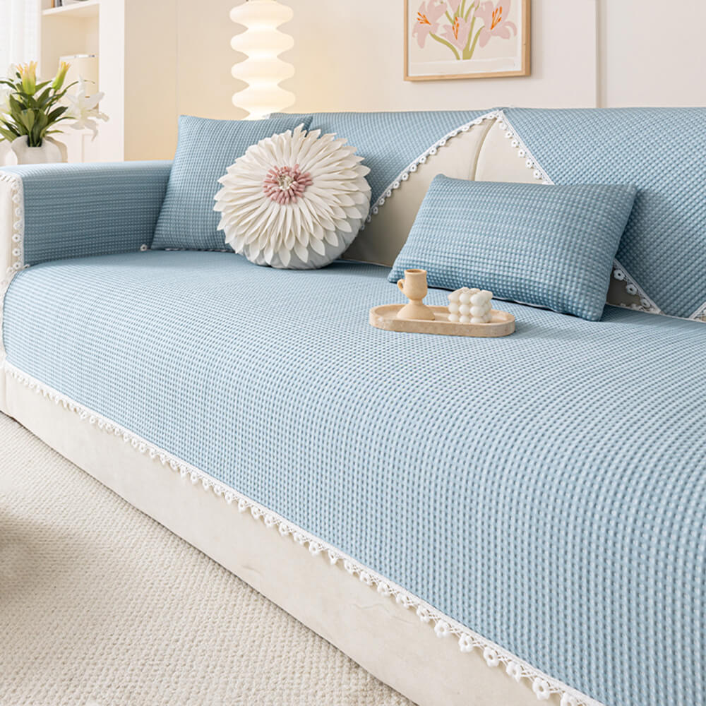 Cooling Pad Design with Delicate Lace Trim and Icy Touch Couch Cover