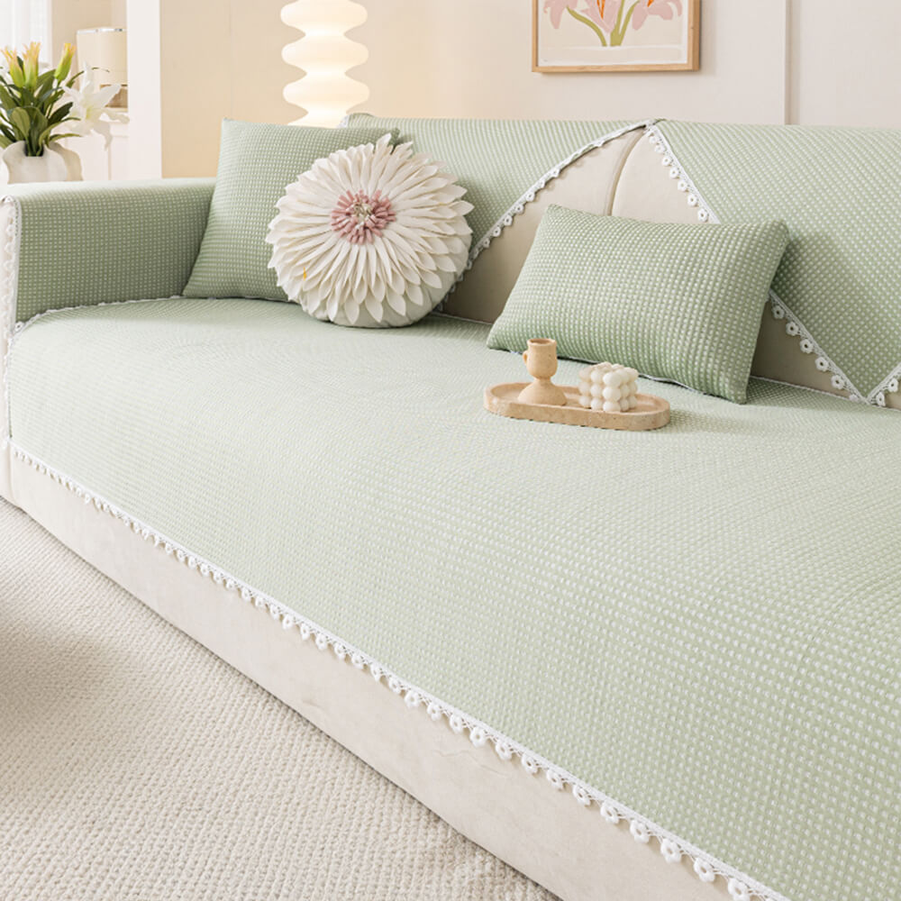 Cooling Pad Design with Delicate Lace Trim and Icy Touch Couch Cover