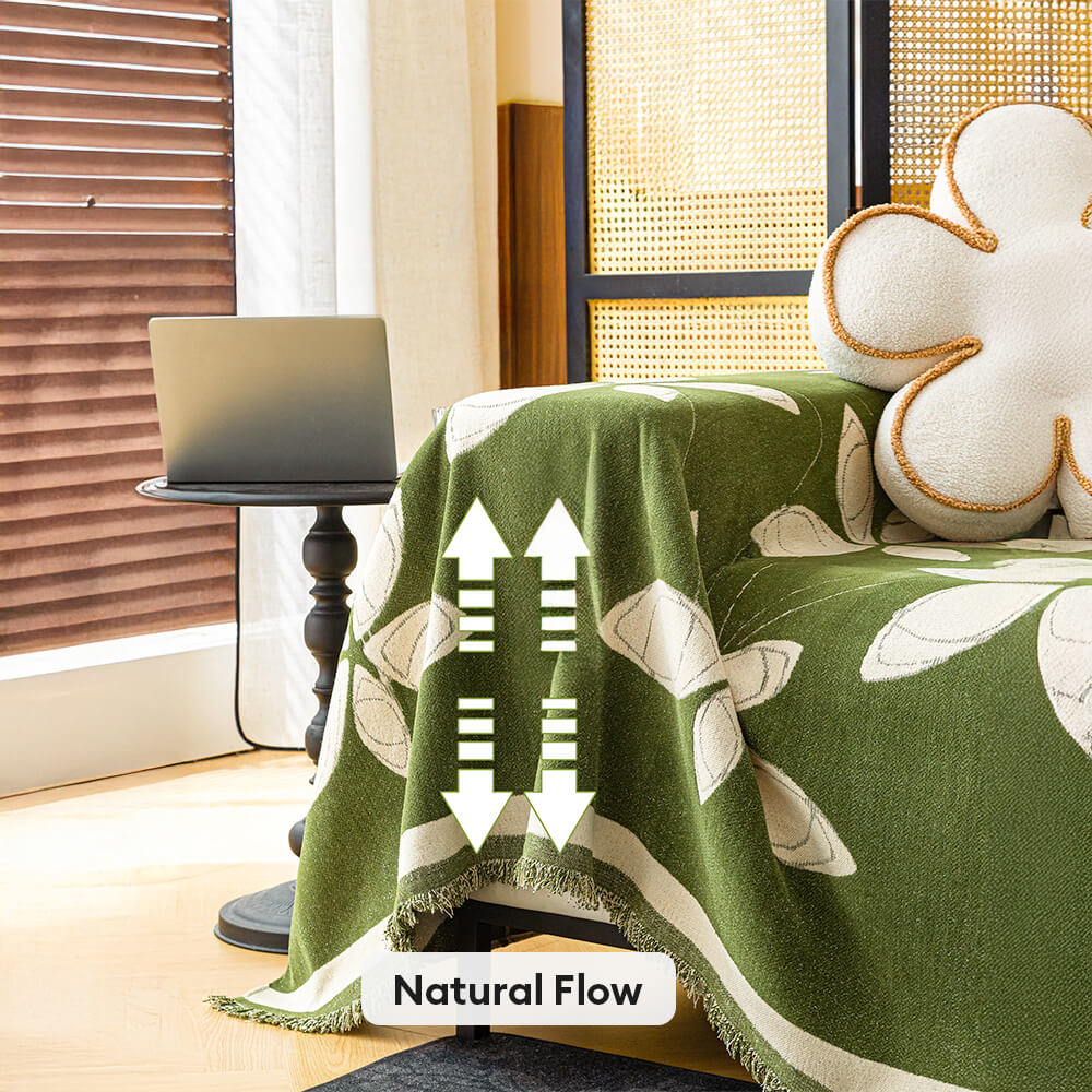 Elegant Reversible Chenille Patterned Throw Couch Cover