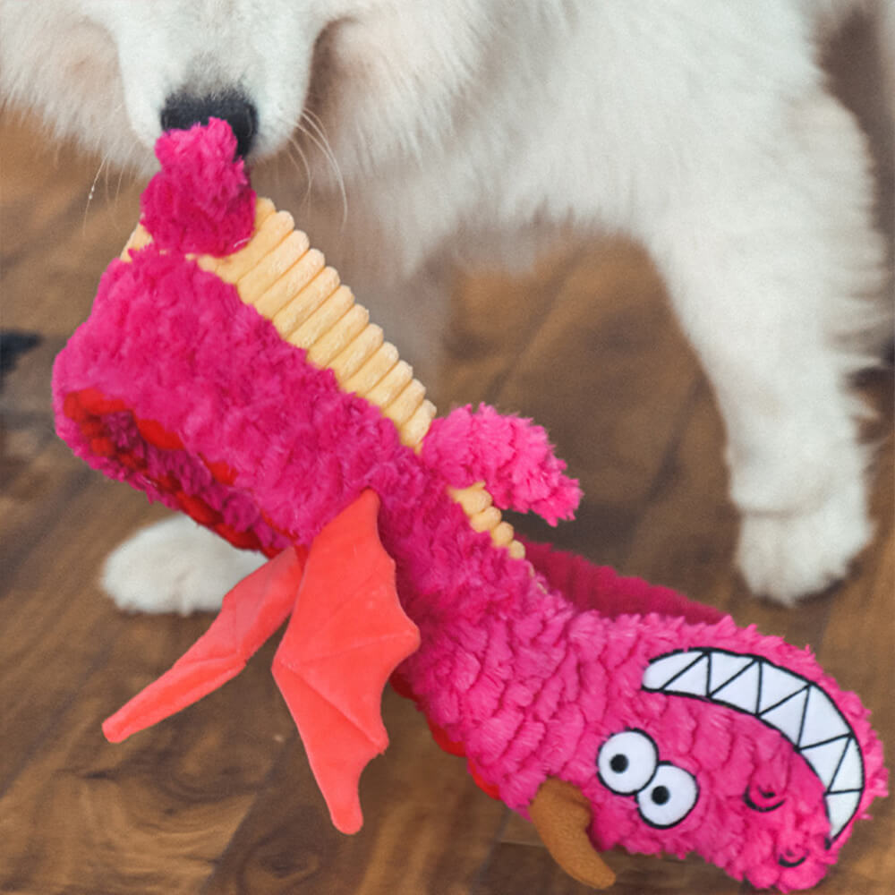 Interactive Crinkle Dragon Tug Toy for Dogs – Squeaky Chew & Pull Dog Toy