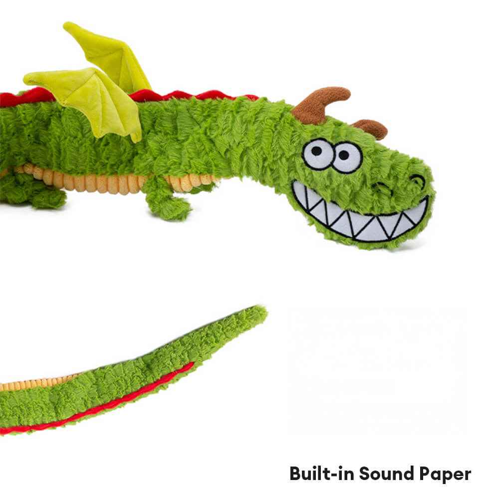 Interactive Crinkle Dragon Tug Toy for Dogs – Squeaky Chew & Pull Dog Toy