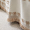 Retro Gingham Pattern Chenille with Decorative Tassels Throw Couch Cover