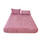 Vertical Stripe Thickened Faux Rabbit Fur Mattress Protector Fitted Sheet