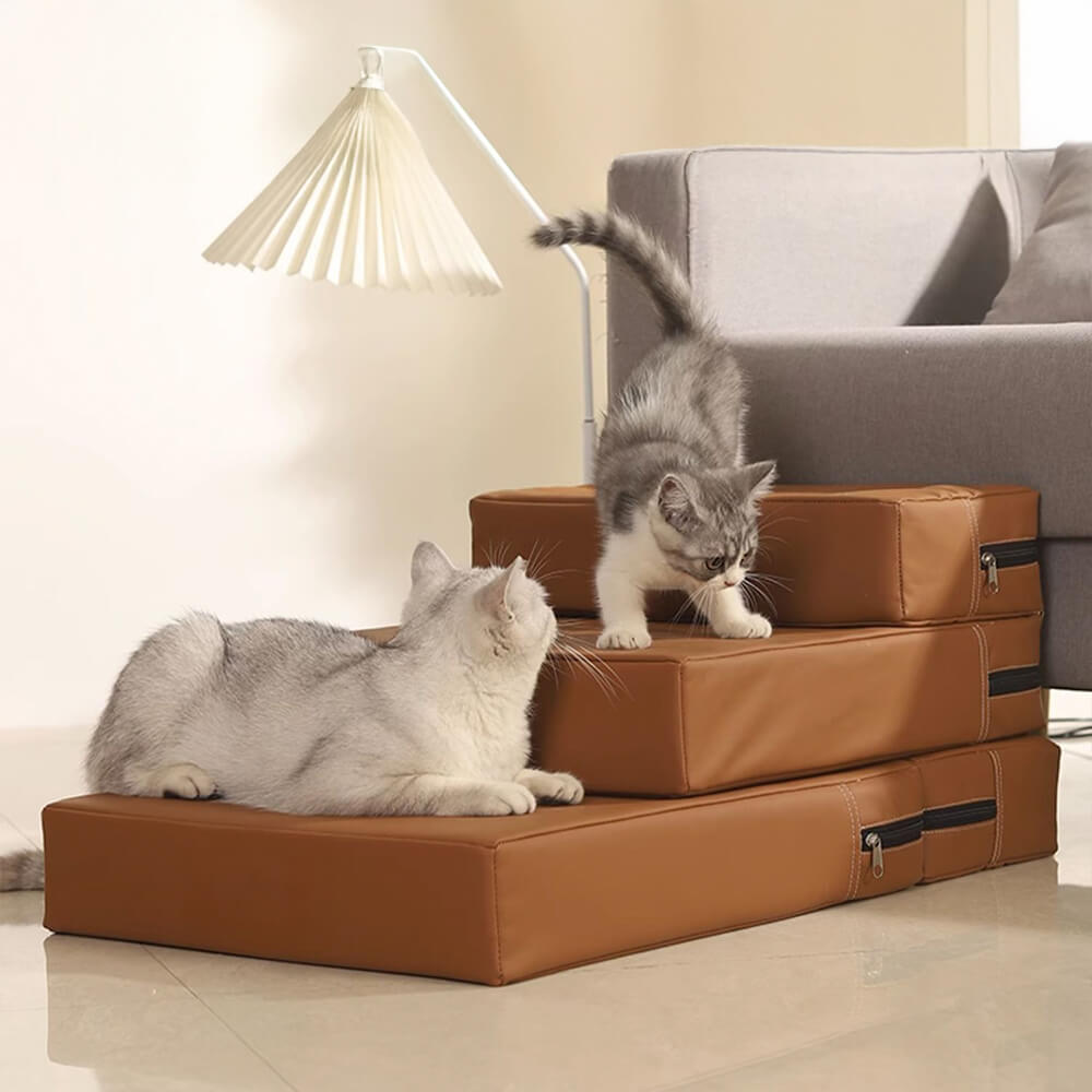 Waterproof Washable PU Leather Modular Multi-Level Pet Stairs