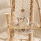 Solid Wood Cat Scratching Post with Space Capsule and Climbing Net