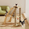 Solid Wood Cat Scratching Post with Space Capsule and Climbing Net