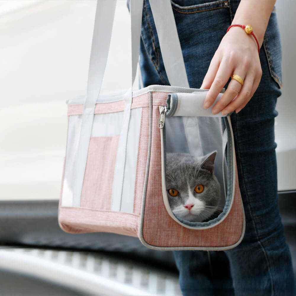 Breathable Mesh Travel Handbag Crossbody Cat Bag