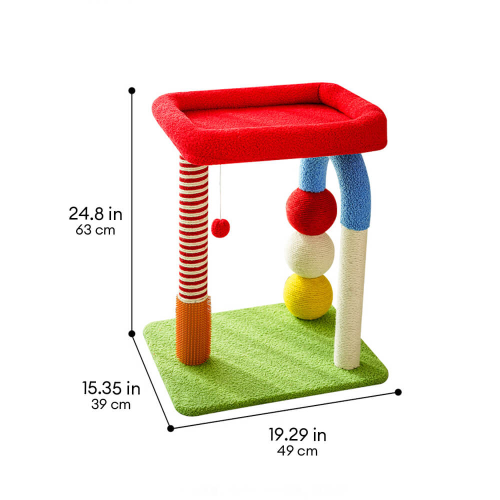 Colorful U-Shaped Multi-Layer Sisal Cat Tree