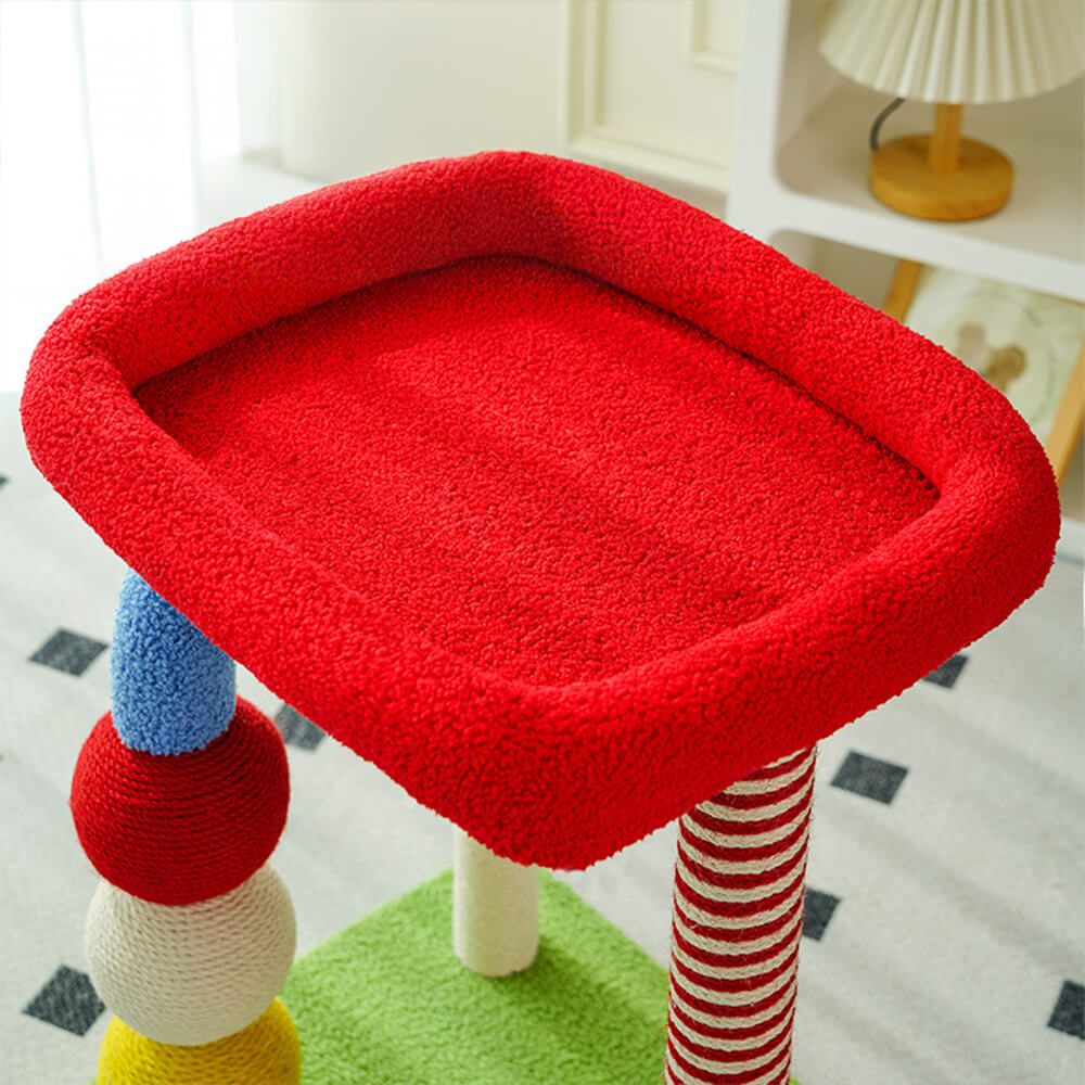 Colorful U-Shaped Multi-Layer Sisal Cat Tree
