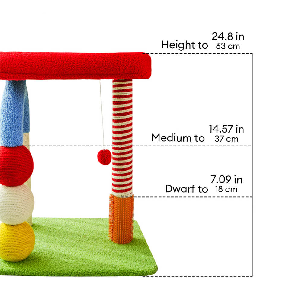 Colorful U-Shaped Multi-Layer Sisal Cat Tree