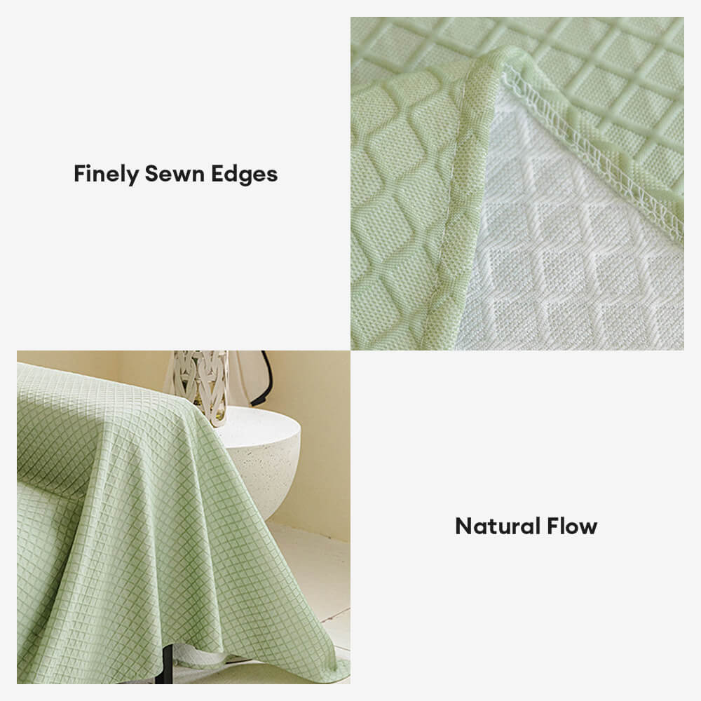 Cooling Ice Silk Grid Design Texture Throw Couch Cover