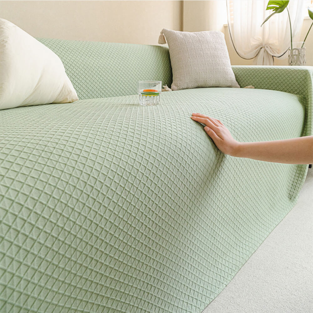 Cooling Ice Silk Grid Design Texture Throw Couch Cover