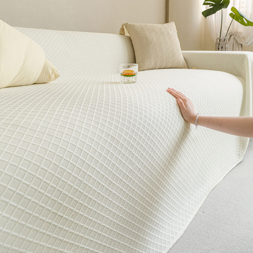 Cooling Ice Silk Grid Design Texture Throw Couch Cover