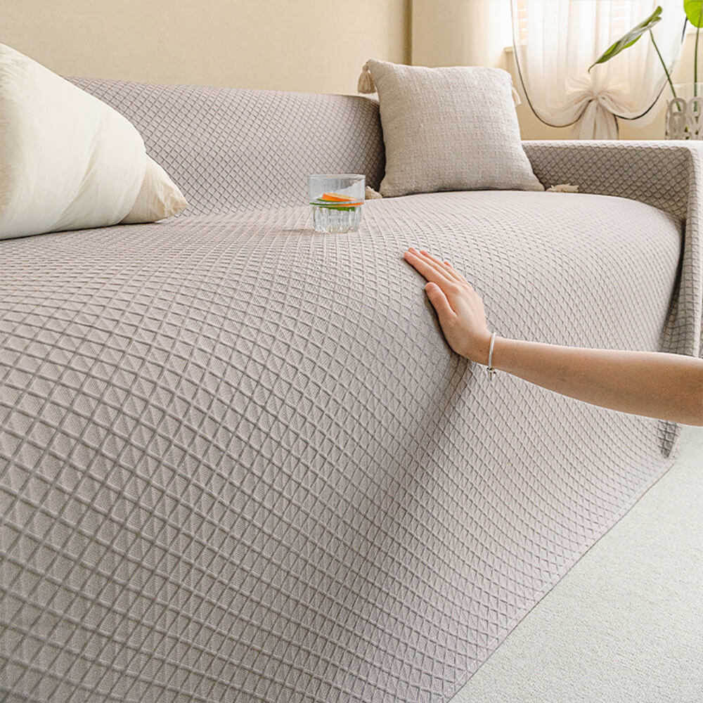 Cooling Ice Silk Grid Design Texture Throw Couch Cover