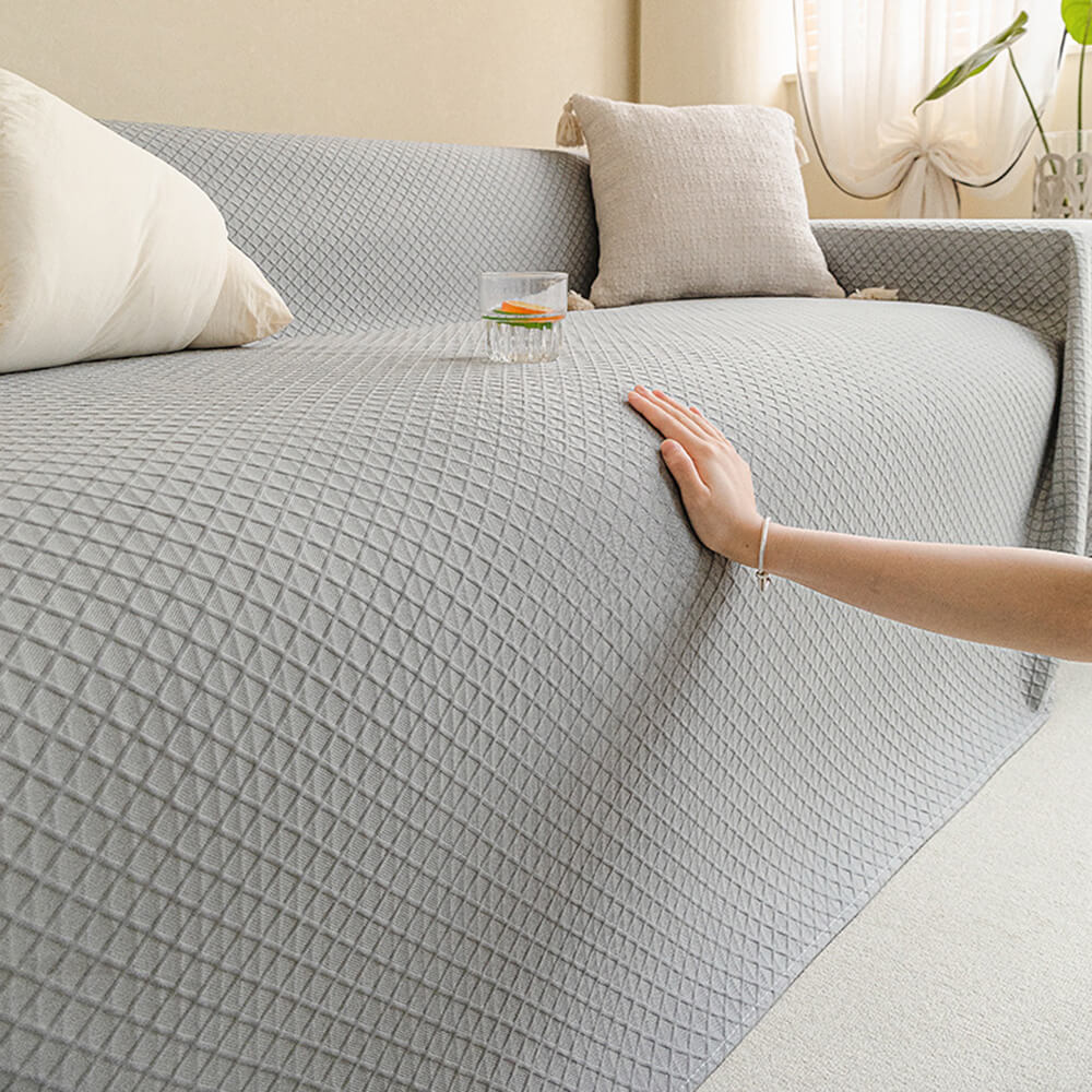 Cooling Ice Silk Grid Design Texture Throw Couch Cover